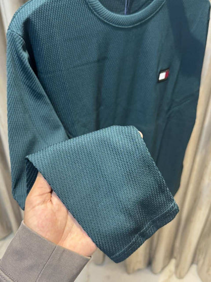TOMMY HILFIGE_R DARK GREEN COLOUR SWEATSHIRT IN ULTRA PREMIUM QUALITY WITH BRAND PACKING
