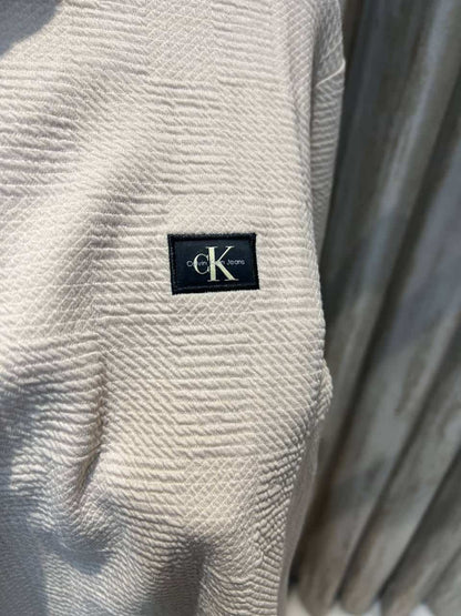 CALVIN KLEI_N BEIGE HALF ZIPPER SWEATSHIRT AVAILABLE IN ULTRA PREMIUM QUALITY