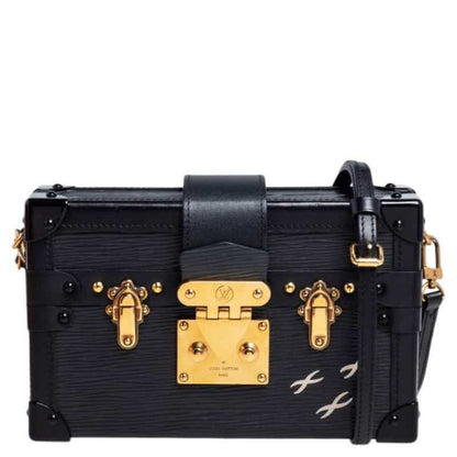 LOUIS VUITTON Petite Malle Black Bag with Box 524