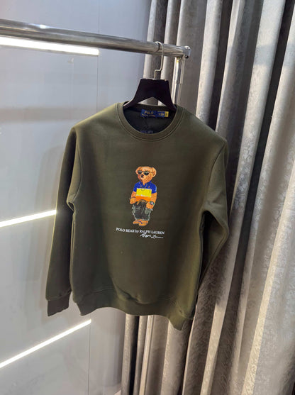 Ralph  Lauren Olive Teddy Edition Imported Sweatshirt