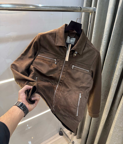 Essential fe4R. Of g-oD.. Dark Brown Imported Bomber Jacket
