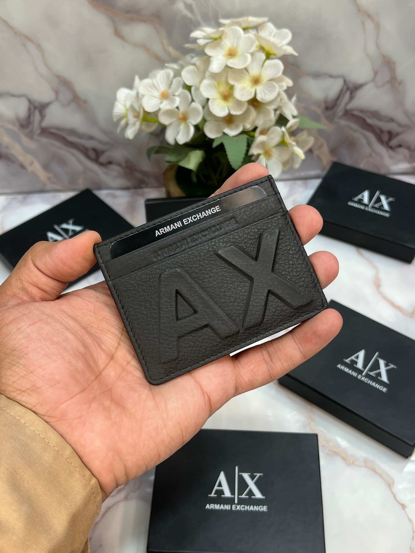 AX ARMANI EXCHANGE PREMIUM QUALITY IMPORTED CARD HOLDER WITH OG BOX AX-115