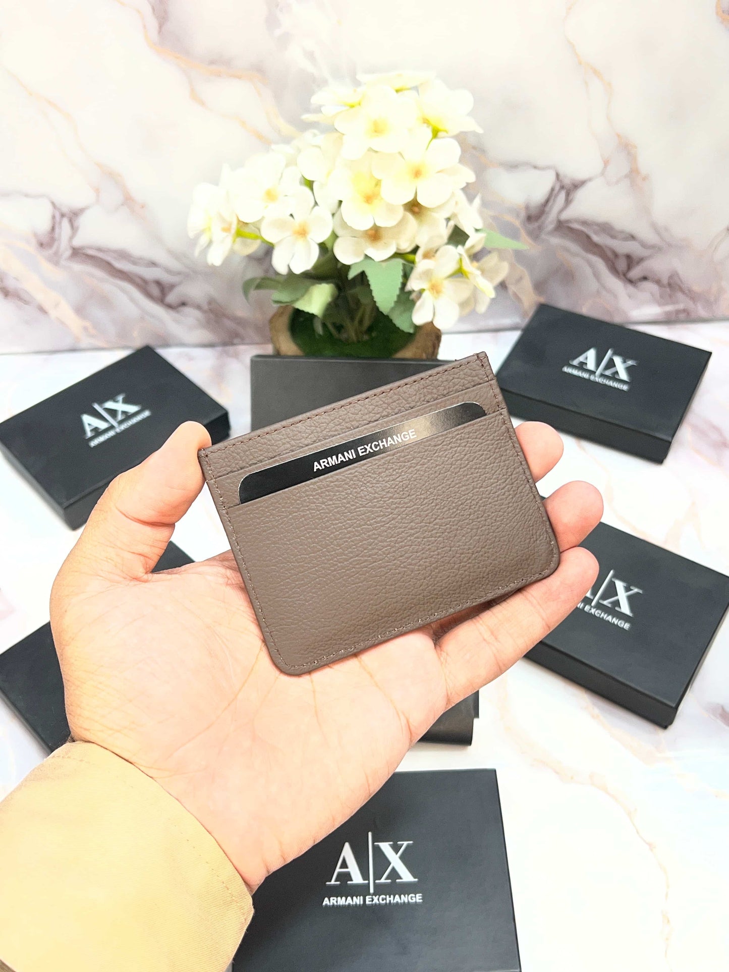AX ARMANI EXCHANGE PREMIUM QUALITY IMPORTED CARD HOLDER WITH OG BOX AX-116