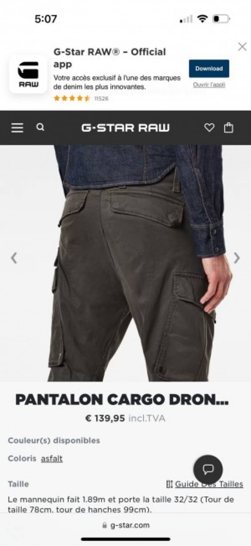 G- Star Raw Dark Grey Premium Classic Cargo (539)
