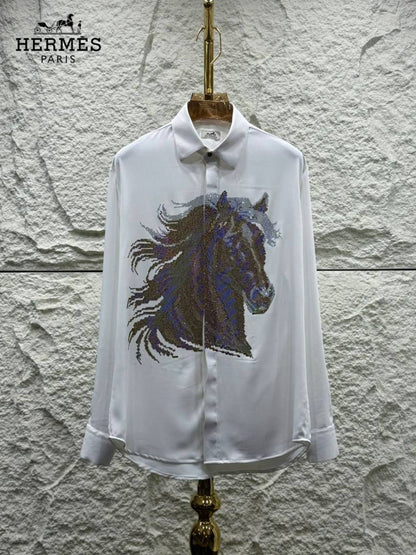 Hermes White Dimond Work Premium Imported Shirt (1968)