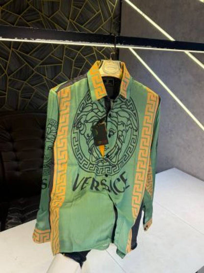 VERSACE PRINTED PREMIUM IMPORTED SHIRT WITH BRAND POLLY BAG (1744)