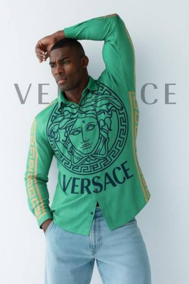 VERSACE PRINTED PREMIUM IMPORTED SHIRT WITH BRAND POLLY BAG (1744)