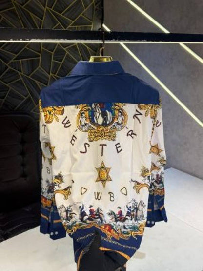 VERSACE PRINTED PREMIUM IMPORTED SHIRT WITH BRAND POLLY BAG (1745)