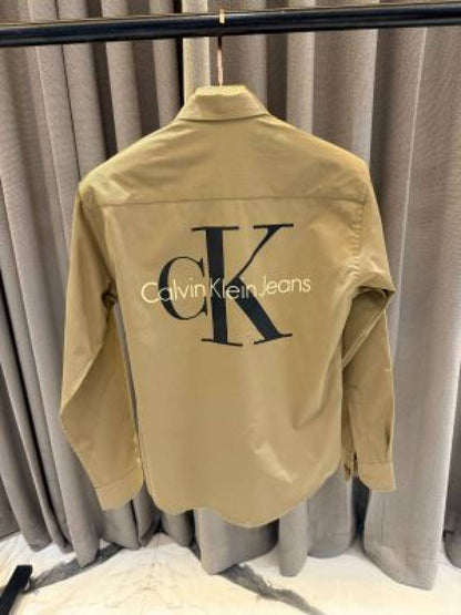 CALVIN_KLEIN_KHAKI_MONOGRAM_PRINT_PREMIUM_SHIRT_(1729)