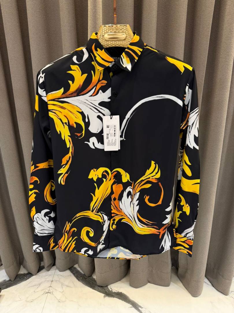 Versace Couture Black Gold Printed Premium Imported Shirt With Box And Carry Bag (1966)