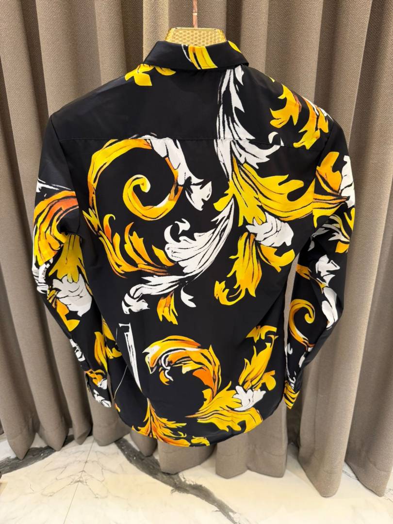 Versace Couture Black Gold Printed Premium Imported Shirt With Box And Carry Bag (1966)