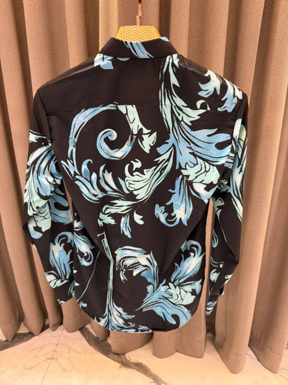 Versace Couture Black Blue Printed Premium Imported Shirt With Box And Carry Bag (1965)