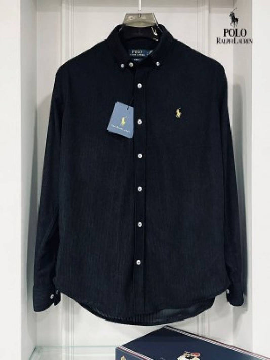 Ralph_Lauren_Black_Embroidery_Logo_Premium_Corduroy_Shirt_With_Box_Packing_(1152)