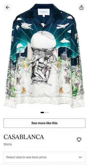 Casablanca Printed Shirt With Premium Box Packing (1741)