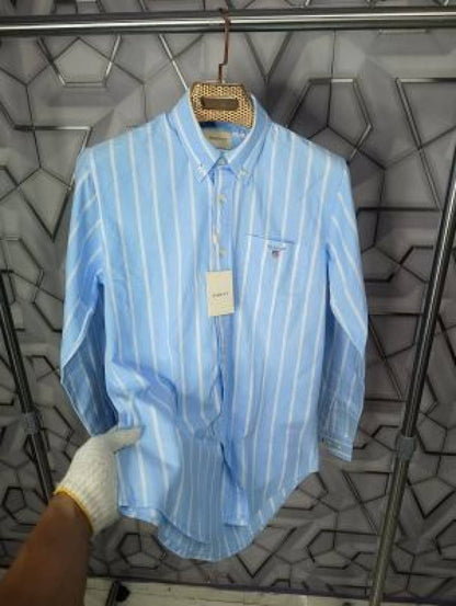 Gant_Sky_Blue_Embroidery_Logo_Premium_Stripes_Shirt_(1634)