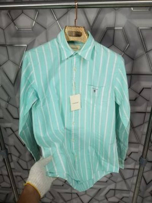 Gant_Aqua_Green_Embroidery_Logo_Premium_Stripes_Shirt_(1635)