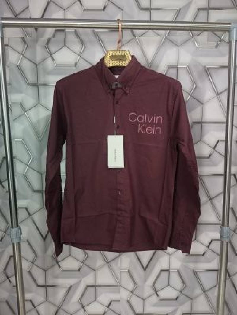 Calvin_Klein_Maroon_Logo_Print_Premium_Shirt_(1667)