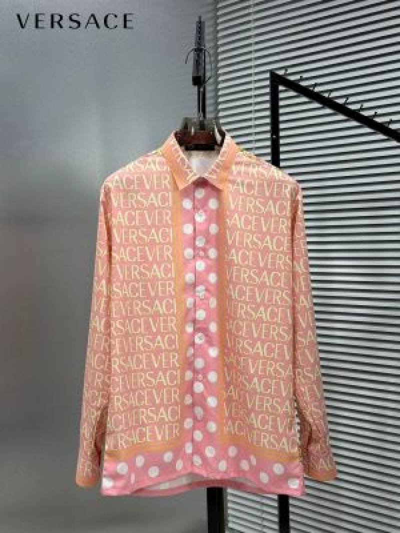 Versace Couture Pink Printed Premium Shirt With Box And Carry Bag (1737)