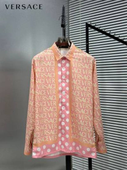 Versace Couture Pink Printed Premium Shirt With Box And Carry Bag (1737)