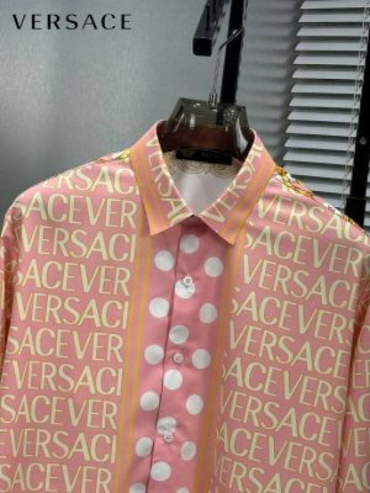 Versace Couture Pink Printed Premium Shirt With Box And Carry Bag (1737)