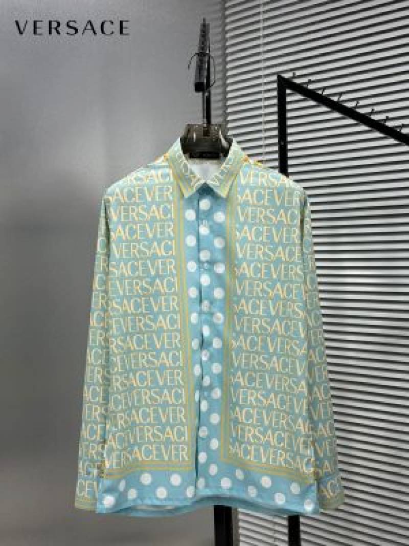 Versace Couture Blue Printed Premium Shirt With Box And Carry Bag (1738)