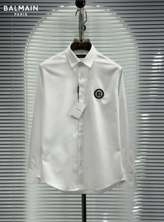 Balmain_Paris_White_Steel_Logo_Designer_Shirt_With_Box_Packing_And_Carry_Bag_(1915)