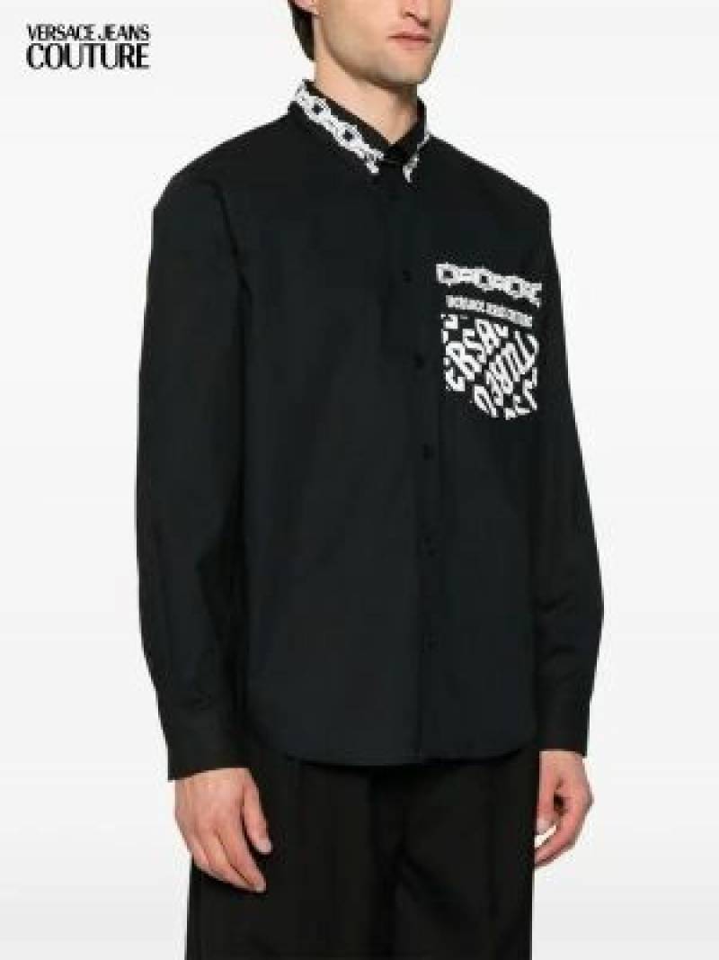 Versace Black Printed Premium Shirt With Box Packing And Carry Bag (1461)