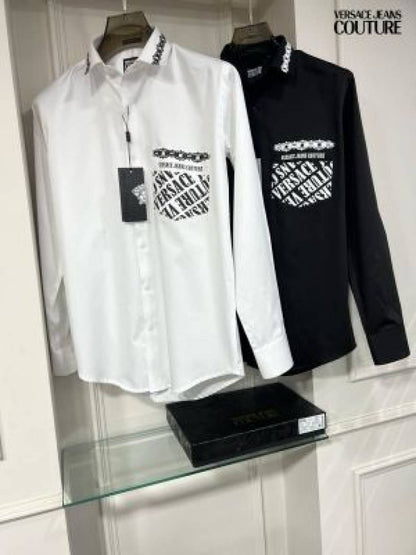 Versace Black Printed Premium Shirt With Box Packing And Carry Bag (1461)