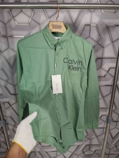 Calvin_Klein_Green_Logo_Print_Premium_Shirt_(1669)