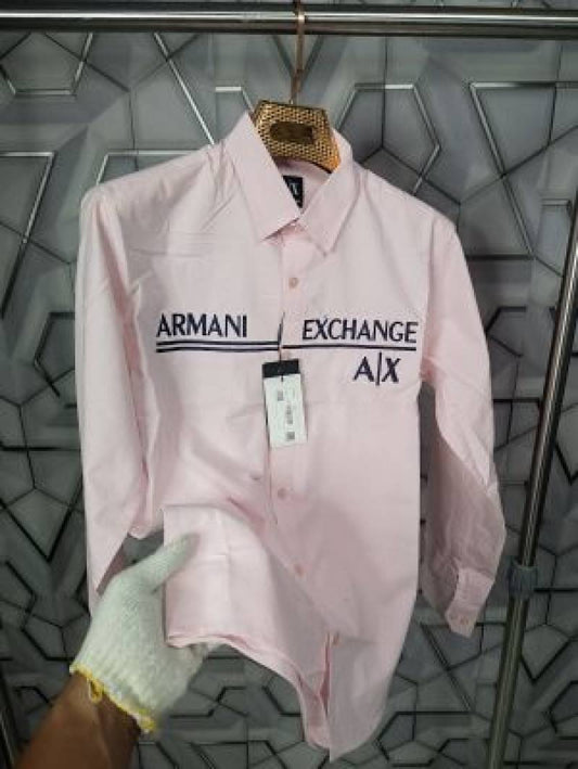 ARMANI_EXCHANGE_PINK_EMBROIDERY_LOGO_SUPER_PREMIUM_OXFORD_SHIRT_(1549)