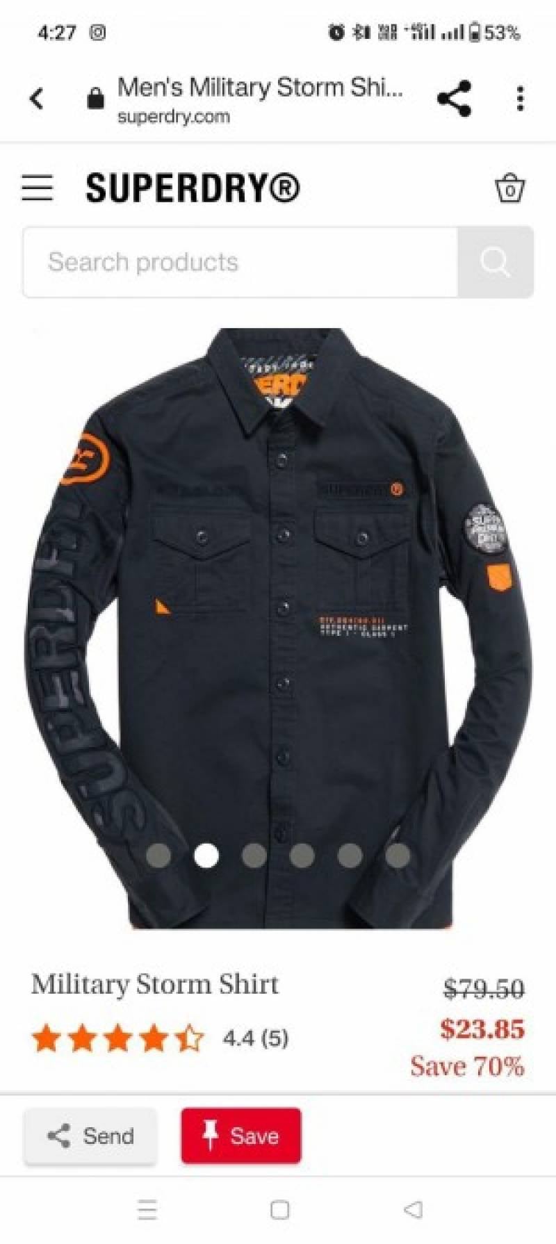SUPER DRY SKY EMBROIDERY PATCH WORK IMPORTED CARGO SHIRTS (929)
