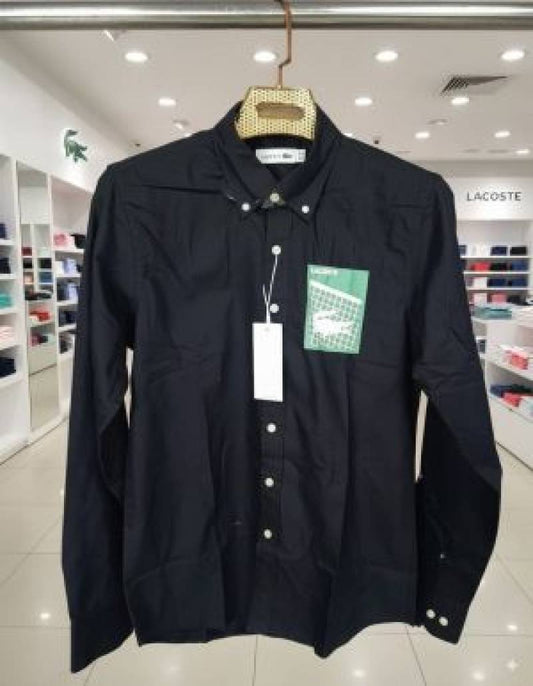 Lacoste_Black_Crocodile_Logo_Print_Classic_Shirt_(1831)