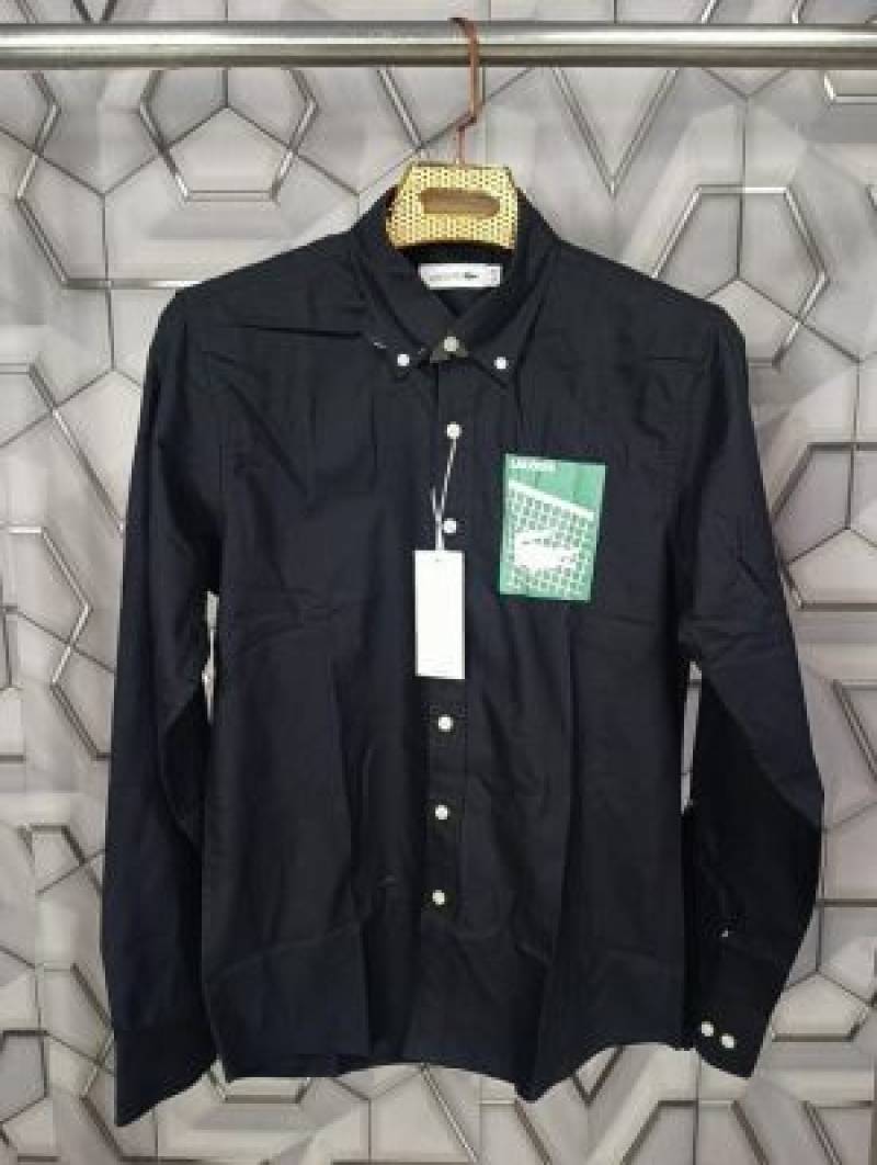 Lacoste_Black_Crocodile_Logo_Print_Classic_Shirt_(1831)