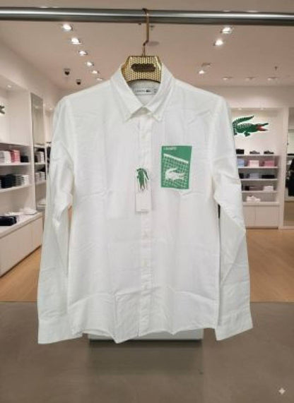 Lacoste_White_Crocodile_Logo_Print_Classic_Shirt_(1826)