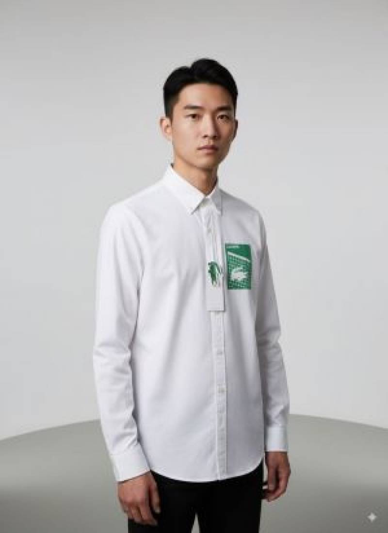 Lacoste_White_Crocodile_Logo_Print_Classic_Shirt_(1826)