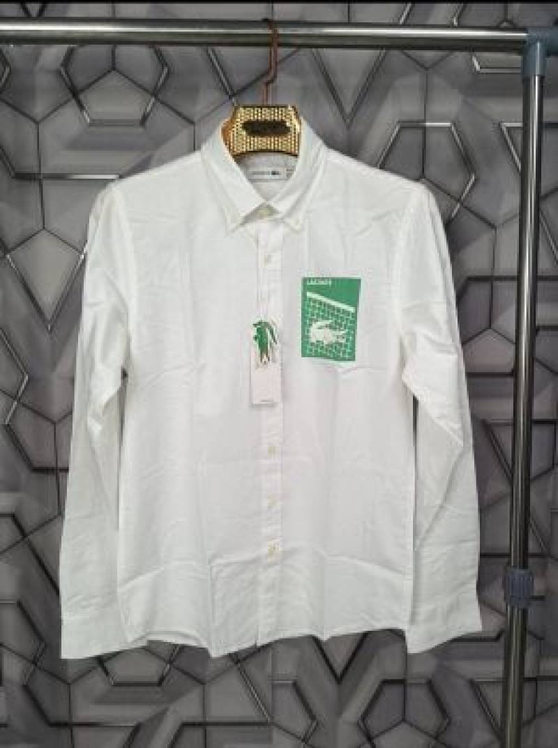 Lacoste_White_Crocodile_Logo_Print_Classic_Shirt_(1826)