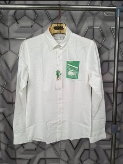 Lacoste_White_Crocodile_Logo_Print_Classic_Shirt_(1826)
