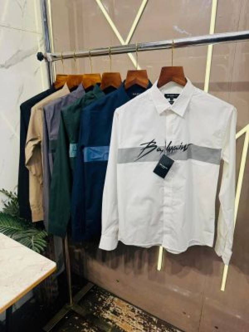 Balmain_Paris_Navy_Blue_Logo_Print_Premium_Shirt_(1496)