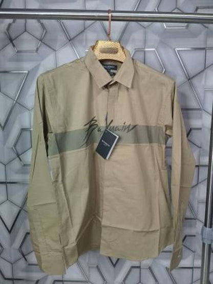 Balmain_Paris_Khaki_Logo_Print_Premium_Shirt_(1500)