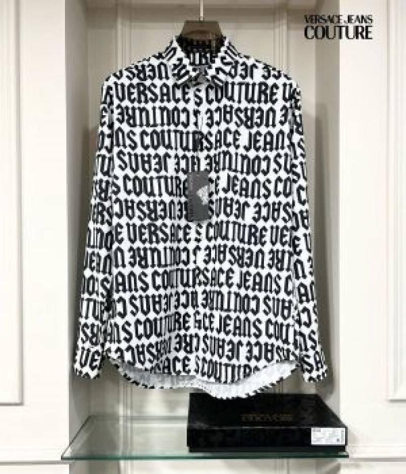 Versace White Monogram Printed Premium Shirt With Box Packing And Carry Bag (1462)