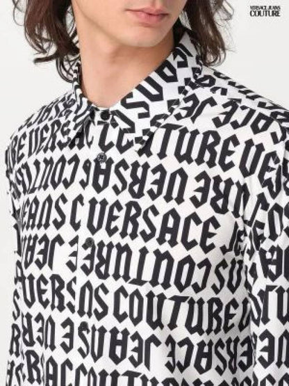 Versace White Monogram Printed Premium Shirt With Box Packing And Carry Bag (1462)