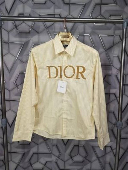 Dior_Yellow_Embroidery_Logo_Premium_Lining_Shirt_(1660)