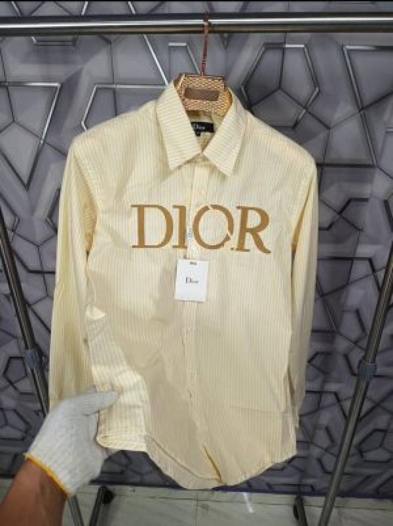 Dior_Yellow_Embroidery_Logo_Premium_Lining_Shirt_(1660)