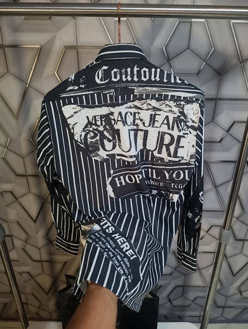 Versace Couture Black Imported Printed Exclusive Designer Shirt (1919)