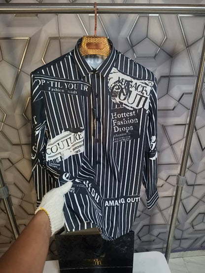 Versace Couture Black Imported Printed Exclusive Designer Shirt (1919)