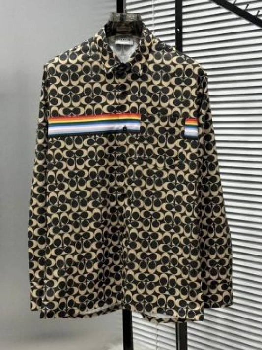 COACH_GREEN_ALL_OVER_MONOGRAM_PRINT_PREMIUM_IMPORTED_SHIRT_(1823)