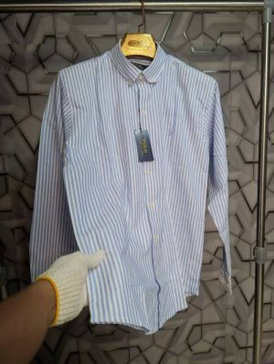 Ralph_Lauren_Aqua_Blue_Embroidery_Logo_Premium_Stripes_Shirt_(1424)