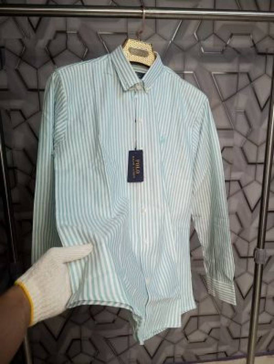Ralph_Lauren_Aqua_Green_Embroidery_Logo_Premium_Striped_Shirt_(1425)