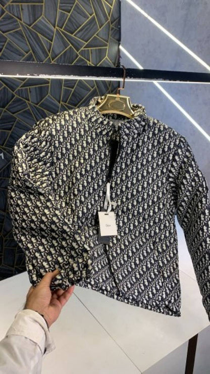 CHRISTIAN D IOR GREY MONOGRAM PRINTED PREMIUM IMPORTED FLUFI LIGHT WEIGHT JACKET (566)