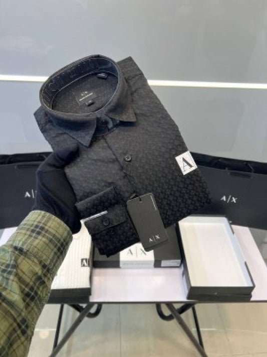 ARMANI_EXCHANGE_BLACK_PREMIUM_WRINKLE_FREE_SHIRT_WITH_BRAND_BOX_AND_CARRY_BAG_(933)